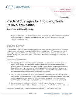 Practical Strategies for Improving Trade Policy Consultation
