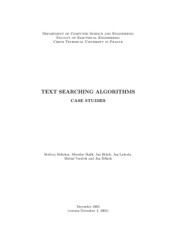 text searching algorithms - The Prague Stringology Club