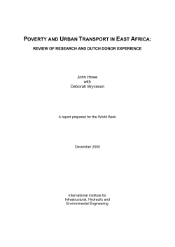 poverty and urban transport in east africa