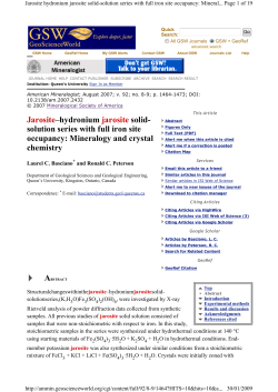 Jarosite&ndash;hydronium jarosite solid- solution series with full iron site