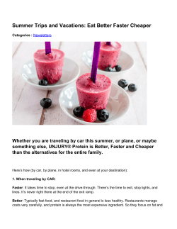 Summer Trips and Vacations: Eat Better Faster Cheaper