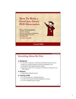 How to Write a Good (no, Great) PhD Dissertation