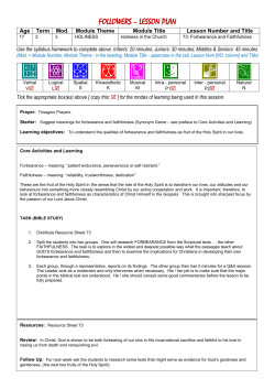 FOLLOWERS &ndash; LESSON PLAN