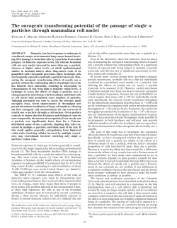 The oncogenic transforming potential of the passage of single