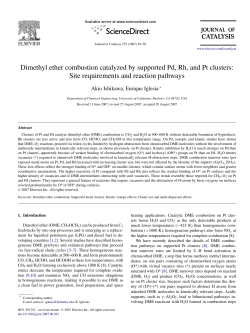 Dimethyl ether combustion catalyzed by supported Pd, Rh, and Pt