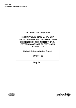 Institutions, Inequality and Growth