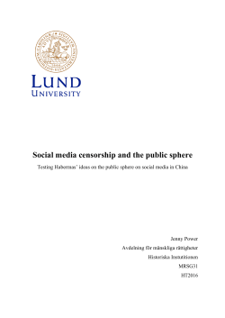 Social media censorship and the public sphere