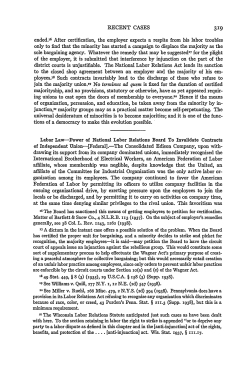 Recent Cases: Labor Law. Power of National Labor Relations Board
