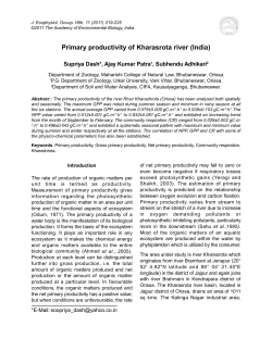 Primary productivity of Kharasrota river (India)