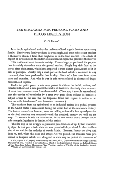 The Struggle for Federal Food and Drugs Legislation