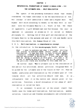 chapter v metaphysical foundations of gandhi`s world