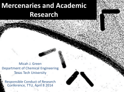 Mercenaries and Academic Research