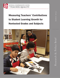 Measuring Teachers` Contributions to Student Learning Growth for
