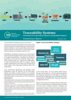 Traceability Systems - International Institute for Sustainable