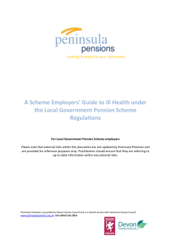 Ill Health Guidance - Peninsula Pensions