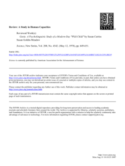Review: A Study in Human Capacities Reviewed Work(s): Genie. A