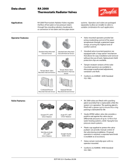 Data sheet RA 2000 Thermostatic Radiator Valves