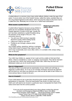 Pulled Elbow Advice 2014