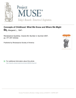 Concepts of Childhood: What We Know and