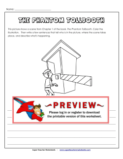 The Phantom Tollbooth - Super Teacher Worksheets