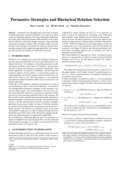 Persuasive Strategies and Rhetorical Relation Selection
