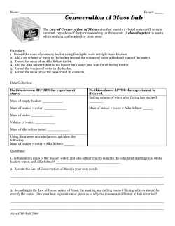 Conservation of Mass Lab