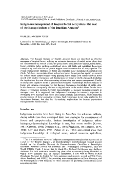 Indigenous management of tropical forest ecosystems: the case of