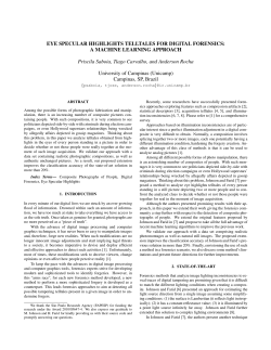 Eye specular highlights telltales for digital forensics - IC