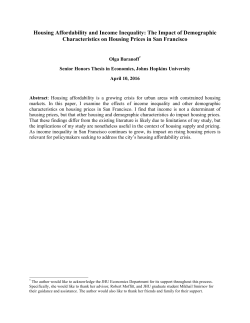 Housing Affordability and Income Inequality: The
