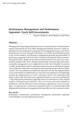 Performance Management and Performance Appraisal: Czech Self