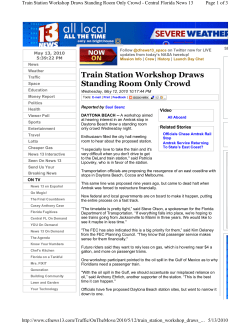 Train Station Workshop Draws Standing Room Only Crowd