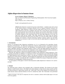 Alpha-dispersion in human tissue