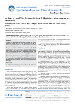 Artisan versus ICL in the same Patient: A Slight Aberration makes a