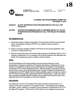 Adopt the Southern California Association of Government`s