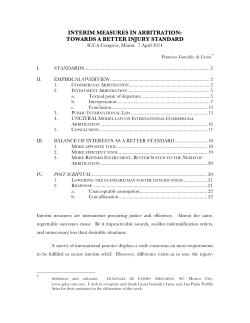 Interim Measures in Arbitration - Gonz&aacute;lez de Coss&iacute;o Abogados, SC