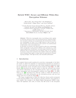 Hybrid WBC: Secure and Efficient White