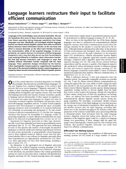 Language learners restructure their input to facilitate efficient