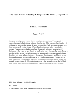 The Food Truck Industry: Cheap Talk to Limit Competition