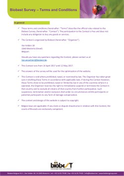 Biobest Survey &ndash; Terms and Conditions