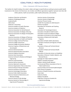 The Coalition for Health Funding is the nation`s oldest and largest