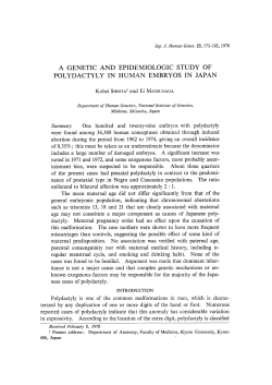 A genetic and epidemiologic study of polydactyly in human