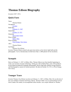 Thomas Edison Biography