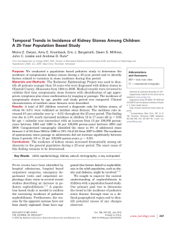 Temporal Trends in Incidence of Kidney Stones Among Children: A