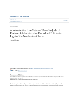 Administrative Law-Veterans` Benefits
