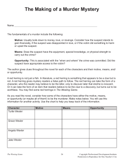 The Westing Game Literature Unit - Professional Development Institute