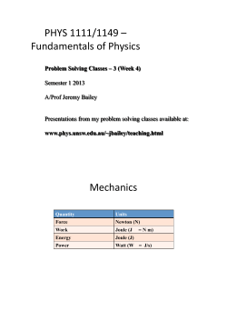 PHYS 1111/1149 &ndash; Fundamentals of Physics Mechanics