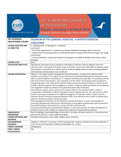 delirium in the general hospital - a biopsychosocial