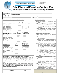 Site and Erosion Control Plan Checklist