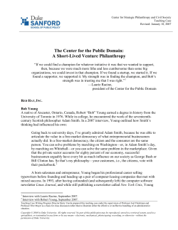 The Center for the Public Domain - Center for Strategic Philanthropy