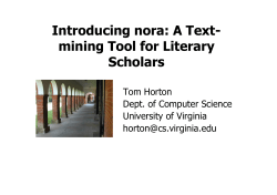 Introducing nora: A Text- mining Tool for Literary Scholars